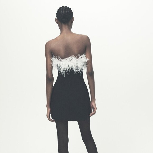Zara Stretchy Feather Dress - Picture 14 of 14